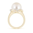 thumbnail image 2 of Angara Freshwater Cultured Pearl Overlapping Halo Ring in 14K Yellow Gold for Women | June Birthstone Jewelry for Her, 2 of 8