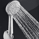 thumbnail image 4 of Ducha de mano de 5 chorros para baño, cabezal de ducha grande (G1/2 pulgada, 120 mm), cromado [Clase de eficiencia energética A+] JAMW Sencillez, 4 of 5