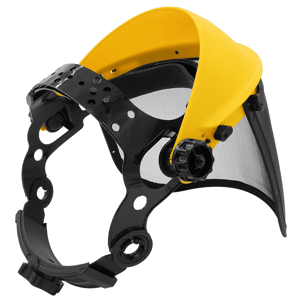 Zenport FS825 Face Shield with Adjustable Mesh Visor, Black/Yellow