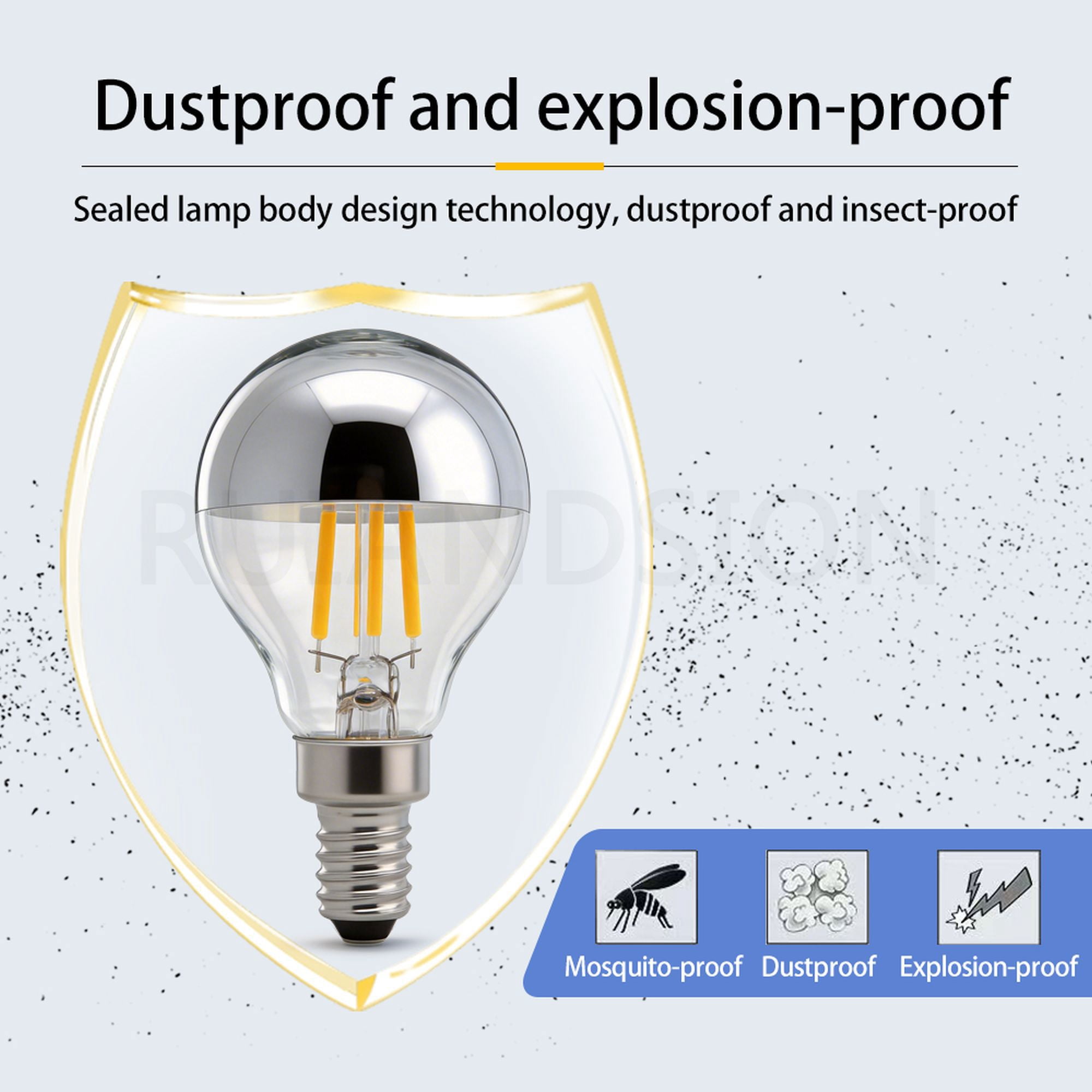 Ruiandsion 8-Pack E12 Retro LED Bulbs, 4W 110-130V AC 400LM Warm Amber 2700K,Replacement for Bistro String Light Industrial Exposed Fixture