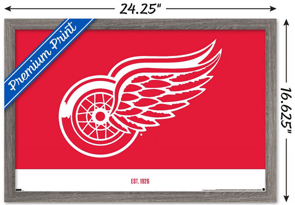 NHL Detroit Red Wings - Logo 21 Wall Poster, 14.725" x 22.375", Framed