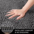 thumbnail image 5 of Bathroom Rugs Sets 2 Piece, 20 x 32 Plus 24 x 60 Inches Thick Non Slip Bath Rug Set, Absorbent Soft Chenille Bath Rug, Machine Washable Quick Dry Bath Mat for Bathroom Floor, Grey, 5 of 7