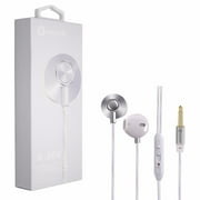Woozik A900 Earbuds, In-Ear Metal Earphones, Stereo Bass Headphones with Mic and Volume Control (Silver)