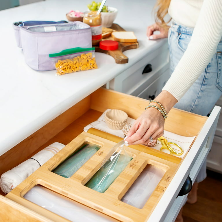 Ziplock Bag Storage Organizer for Kitchen Drawer Sandwich Bag Organizer Box