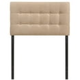 thumbnail image 3 of Modern Fabric Upholstered Twin Panel Headboard in Beige, 3 of 5