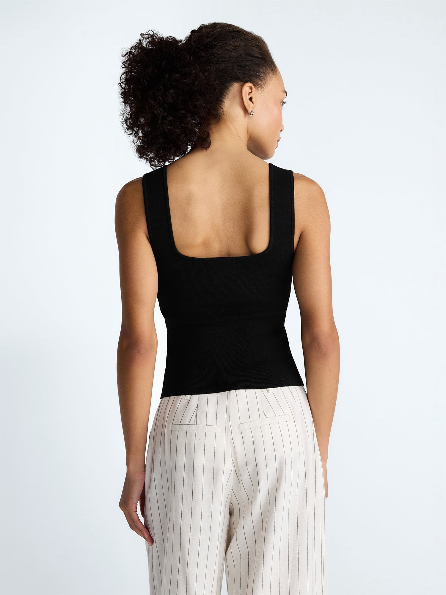 Scoop Women's Square Neck Sweater Tank Top, Sizes XS-XXL