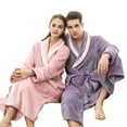 thumbnail image 5 of Seyurigaoka Adults Night-Robe, Turn-Down Collar Long Sleeve Sleepwear with Waistband, 5 of 7