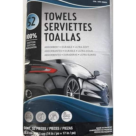 52 Pack Green Lifestyle 14 X 17 100% Cotton Heavy Weight Wring Spun Soft Terry Loop Shop Towels