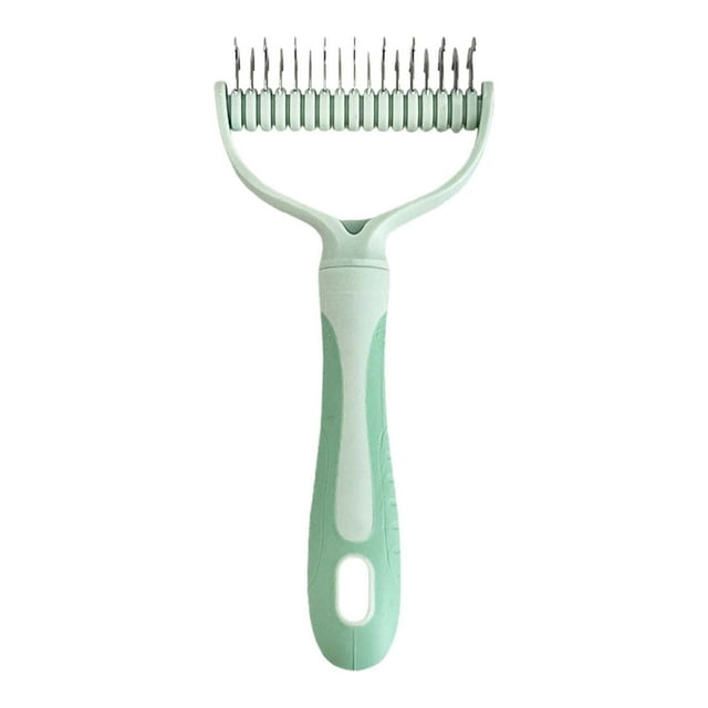 Double-Sided Pet Hair Comb - Stainless Steel, Detangling Design - Safe for Cats/Dogs, Prevents Scratching - for Coat Grooming & Shedding