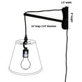 thumbnail image 3 of MAST Plug-In Wall Mount Pendant, 1 Light Black Cord/Arm, Drum White Shade 10x12x08, 3 of 7