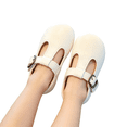 thumbnail image 2 of Domzle Wide Toe Box Toddler Mary Jane Dress Shoes Girl , Soft Upper, Hook & Loop T-strap, Non-slip Outsole White, 2 of 6