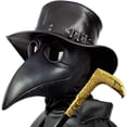thumbnail image 1 of Máscara de médico de la peste negra, disfraz de gas Steampunk con pico de pájaro negro, para niños y adultos. Afortunado Sencillez, 1 of 5