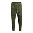 thumbnail image 3 of MIXUE Cargo Pants for Men Solid Color Spring Summer Fashion Casual Bundle Foot Pocket Casual Panty Trousers Daily-Wear,Green,M, 3 of 7
