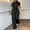 Black, variant on Aloohaidyvio Sweatsuits for Women,Women Short-Sleeved Round Neck Drawstring High Waisted Split Pants Suit, Womens Seatsuits