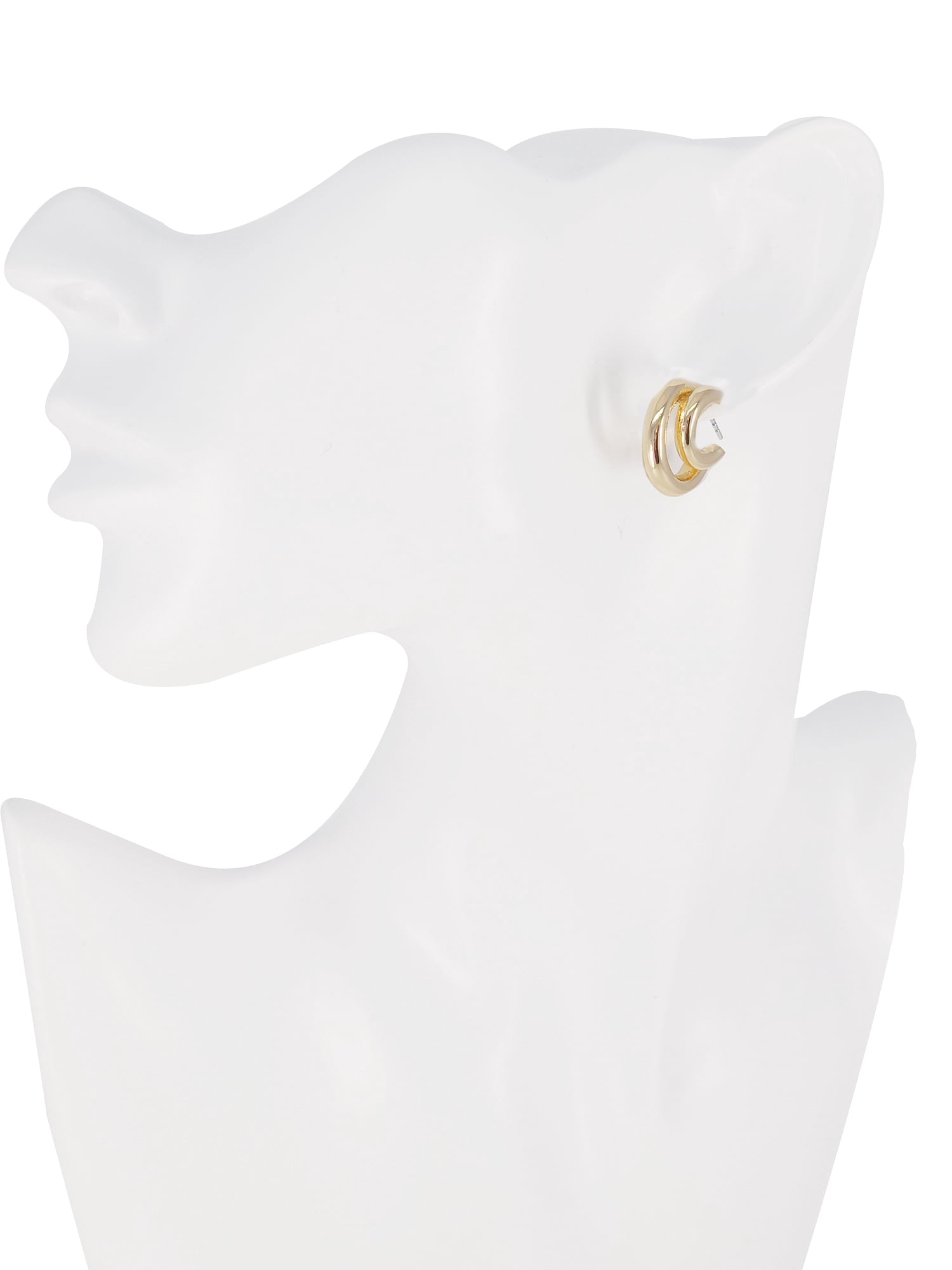 Time and Tru Women's Metal 6 Pair Hoop Earring in Gold and Rhodium Plated