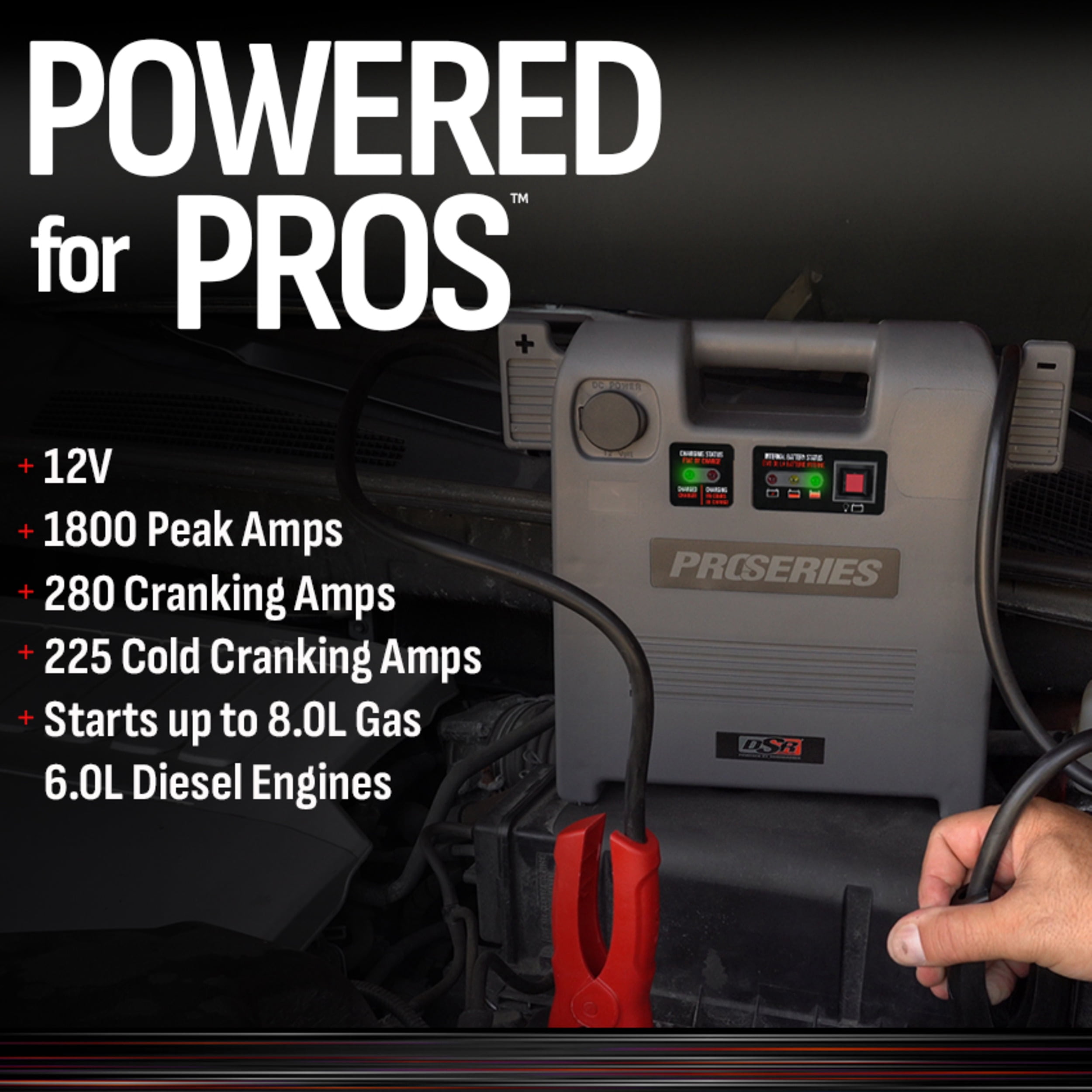 Schumacher Electric DSR Pro 1800A Heavy-Duty Car Battery Jump Starter and Portable Power Station, For 12V Automotive and Marine Batteries, DSR119