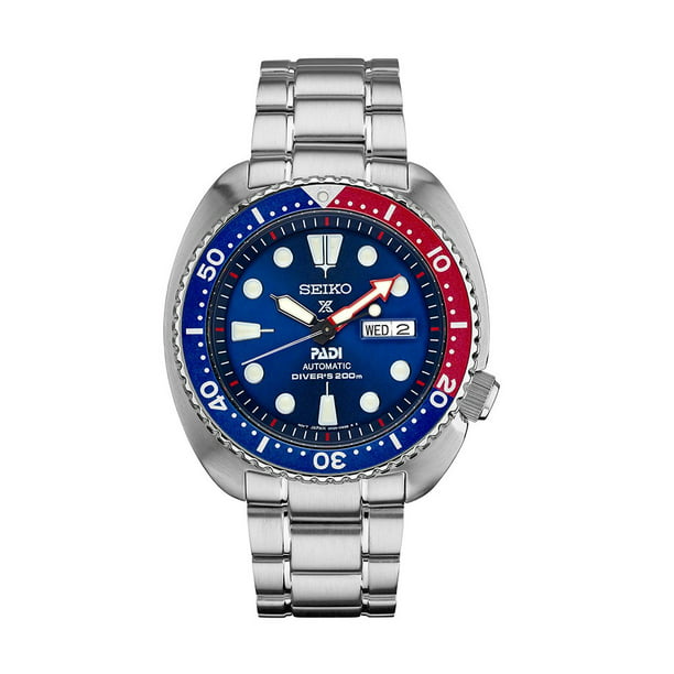 Seiko Men's Prospex PADI Blue Dial Steel Bracelet Automatic Dive Watch  SRPA21 