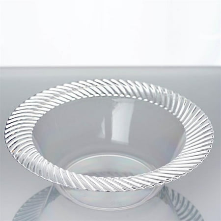 Large Plastic Bowls Party BalsaCircle 10 pcs Disposable Plastic Twirl Round Bowls for Wedding Reception Party Buffet Catering Tableware Creative Food Display ()