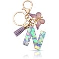 thumbnail image 1 of TRAHOO-Keyring with Letter Girl Keyring Initial Letter Gift Women Key Ring Butterfly Purple, 1 of 4