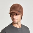 thumbnail image 1 of Gorros de invierno con visera para hombre, gorro de esquí tejido con estilo, gorra de béisbol para nieve, mantiene el calor, moda, envío gratuito, 1 of 4