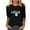 Black, variant on Tops for Women Three-Quarter Sleeve Heart Valentine's Day Round Neck Print Casual Loose T-Shirt Purple XL