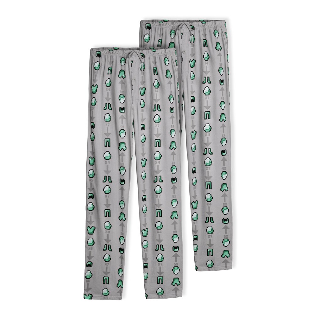 Minecraft - Minecraft Mens Pajama Pants Cotton Adult Sleepwear, 2 Pack