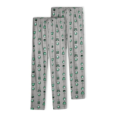 Men's 3D Minecraft Cotton Lounge Pajama Pants, Gray, 2 Pack, Size: