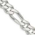 thumbnail image 1 of Diamond2Deal 925 Sterling Silver 10.75 mm Figaro Chain Necklace for Mens 24", 1 of 5