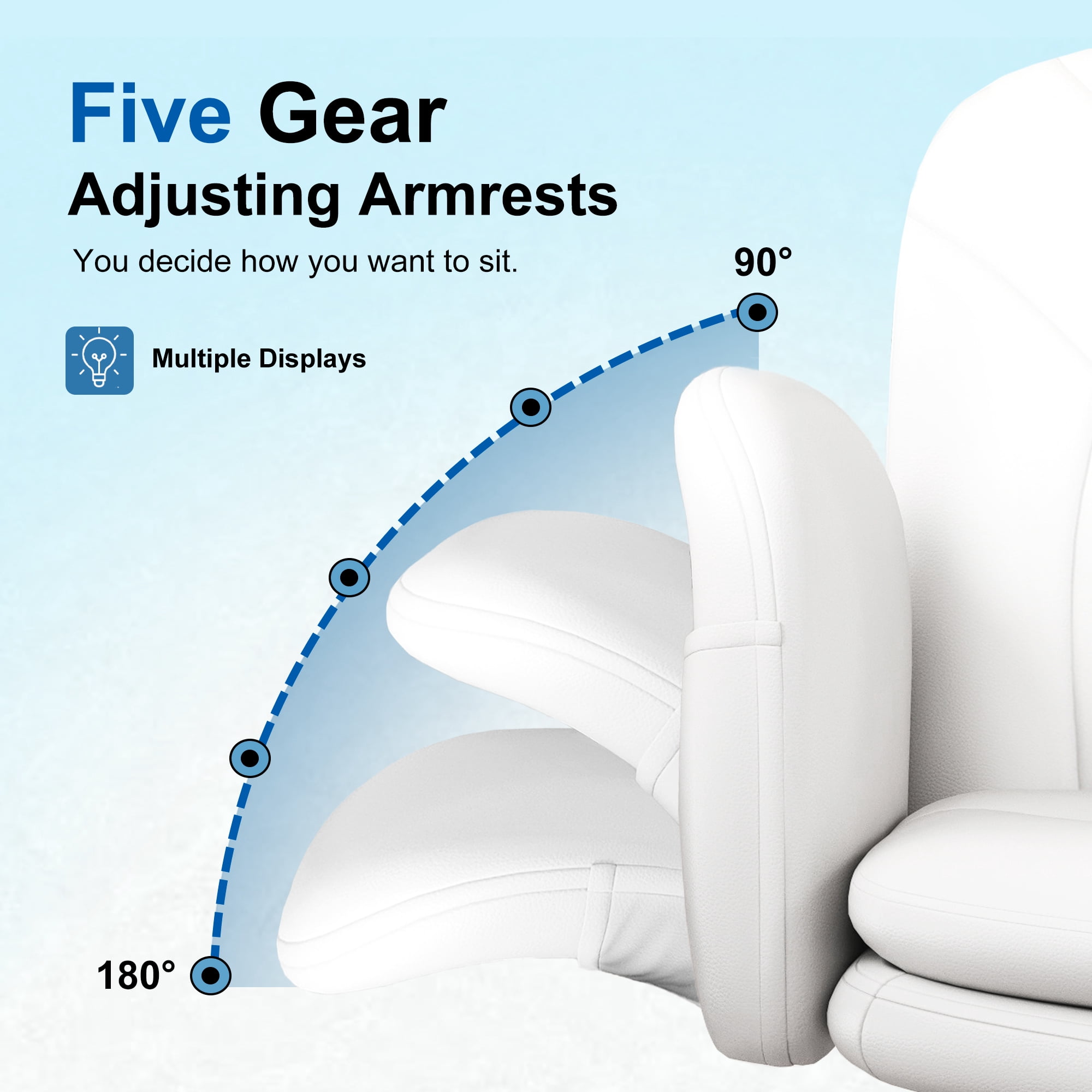 Misolant Big and Tall Office Chair, Computer Chair with Soft Adjustable Armrests, Ergonomic Gaming Chair with Breathable Linen Design, Executive Chairs with Footrest