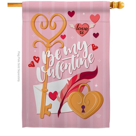 Ornament Collection H192054-BO Be My Valentine Springtime Double-Sided Garden Decorative House Flag, Multi Color