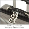 thumbnail image 3 of Square 2Pack PU Leather Brown Zebra Cruise Luggage Tag with Privacy Cover and Name ID Tag for Travel Handbags Backpacks Luggage Tags, 3 of 6