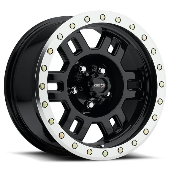 18" Vision Off-Road 398 Manx Gloss Black Machined Lip Wheel 18x9 5x5.5 Rim 18mm