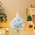 thumbnail image 5 of Mini Christmas Tree 23.62inch Artificial Christmas Tree With Lights Small Desktop Christmas Tree Light Up Battery Operated Snow Flocking Xmas Pine Tree For Holiday Indoor Decoration Gift, 5 of 7