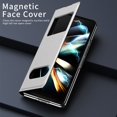 thumbnail image 5 of MonsDirect for 7.6 inch Samsung Galaxy Z Fold 2 5G 2020 Case, Nappa Leather with Flip Folding Magnetic Face Cover, Window Design with Hidden Kickstand Full Protective for Galaxy Z Fold 2, White, 5 of 7