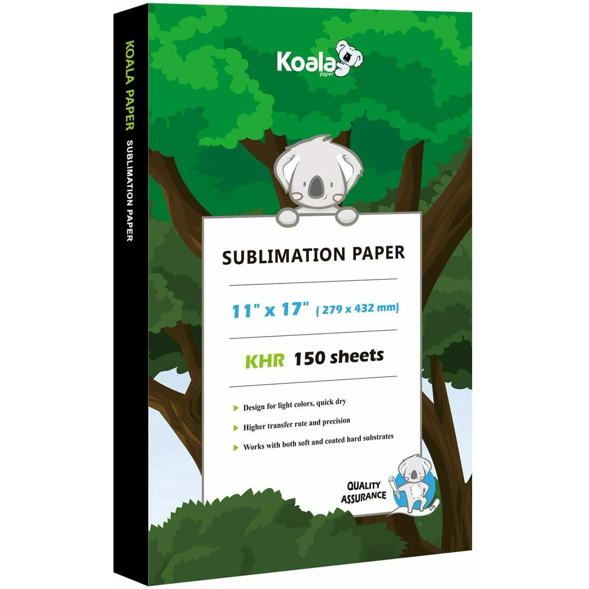 Bundle 150 Sheets Koala Sublimation Paper 11X17 + 4X100ml Koala Sublimation Ink for Inkjet Printer Sublimation Heat Transfer ET 2803 2800