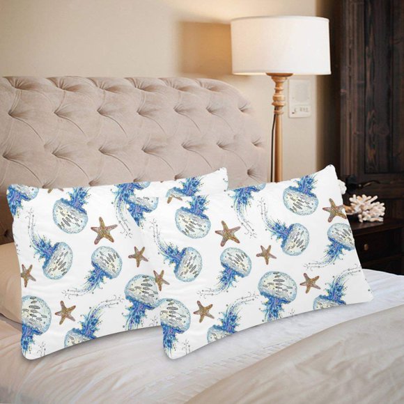 YUSDECOR Sea Animals Pillowcase Pillow Protector Cushion Cover 20x30 inch,Set of 2