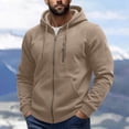 thumbnail image 2 of Zynoxe Hoodies for Men with Multi Pockets Stylish Zip Up Drawstring Hooded Jacket Comfy Elastic Cuffs Long Sleeve Casual Jacket Solid Color Fall Winter Outerwear, 2 of 9