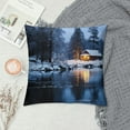 thumbnail image 2 of Fenyluxe Snowy Scene Fashion Style Dirt-Resistant Throw Pillow Covers for Couch Sofa Bed Living Room Bedroom Pillow Covers Winter Pillow Case 1PC 24x24in, 2 of 5