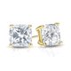 thumbnail image 4 of JeenMata Pendientes Tipo Botón con Solitario de Diamantes de Talla Cojín de 1 Quilate y 4 Puntas Chapados en Oro Amarillo de 18 K sobre Plata, 4 of 4