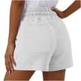 thumbnail image 4 of Favoffer Women Plus Size Drawstring Shorts Elastic Waist Dual Pocket Bottoms Solid Color Breathable Loose Pants Comfort Casual Shorts for Summer Daily, 4 of 5