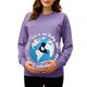 thumbnail image 2 of RKSTN Women's Maternity Sweatshirts Oversized Pregnancy Graphic Print Long Sleeve T Shirts Womens Casual Solid Plus Size Round Neck Loose Fits Comfy Funny Printed Pullover Hoodless Sweatshirt Tops, 2 of 7