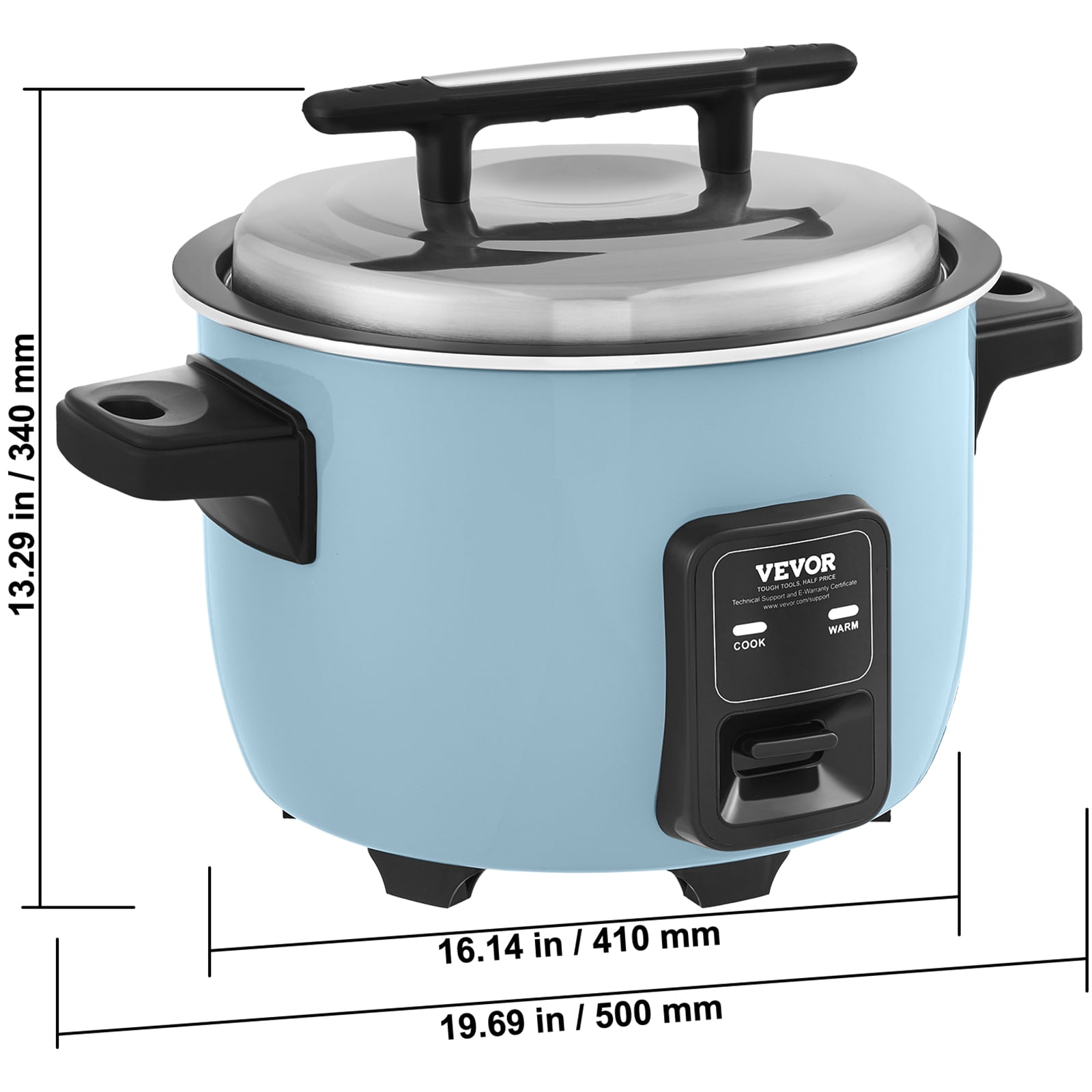 VEVOR Commercial Rice Cooker, 60-Cup Rice Cooker, 13.74 Qt / 13 Liter Large Rice Cooker and Warmer with Nonstick Inner Pot,Fast Cooking and 24-Hour Keep Warm,with Rice Cup and Paddle,for Restaurant