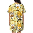 thumbnail image 3 of Bingfone Garden Honeybee Gnomes Print Pajamas Sets for Women Soft Short-Sleeved Pjs with Lounge Shorts Two Piece Sleepwear, 3 of 8