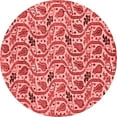 thumbnail image 1 of Ahgly Company Machine Washable Indoor Round Abstract Red Modern Area Rugs, 8' Round, 1 of 4