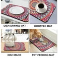 thumbnail image 4 of Mystic Ethnic Coffee Station Mat - Absorbent Anti-Spill Mat with Paisley Floral Art, 4 of 5