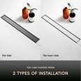 thumbnail image 6 of 24 inch Linear Shower Drain with Removable Square Hole Panel by Using Matte Black 304 Stainless Steel Process, Linear Drain Equipped with Adjustable Feet and Hair Strainer, 6 of 10