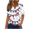 thumbnail image 2 of Women Patriotic Shirts for Women Short Sleeve 4Th of July Tops V Neck American Flag Shirt Star Striped Graphic Blouse Usa T Shirt Ofertas En, 2 of 5