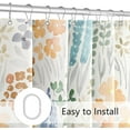 thumbnail image 5 of Extra Long Shower Curtain 72 x 84 Inch, Tall Cute Floral Shower Curtain for Bathroom, Orange Wildflower Boho Cottagecore Fabric Shower Curtain Set with Hooks, 5 of 5
