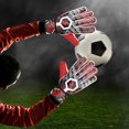 thumbnail image 4 of Goalkeeper Gloves, Football Goal Keeper Gloves Long Hook And Loop Adjustable Breathable  For Children Red 8#, 4 of 8