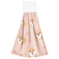 thumbnail image 7 of Haosy 2 Pack Kitchen Wash Cloths with Hanging Loops Absorbent Absorbent Quick Drying Hand Towels, Corgi and Footprints, 7 of 7